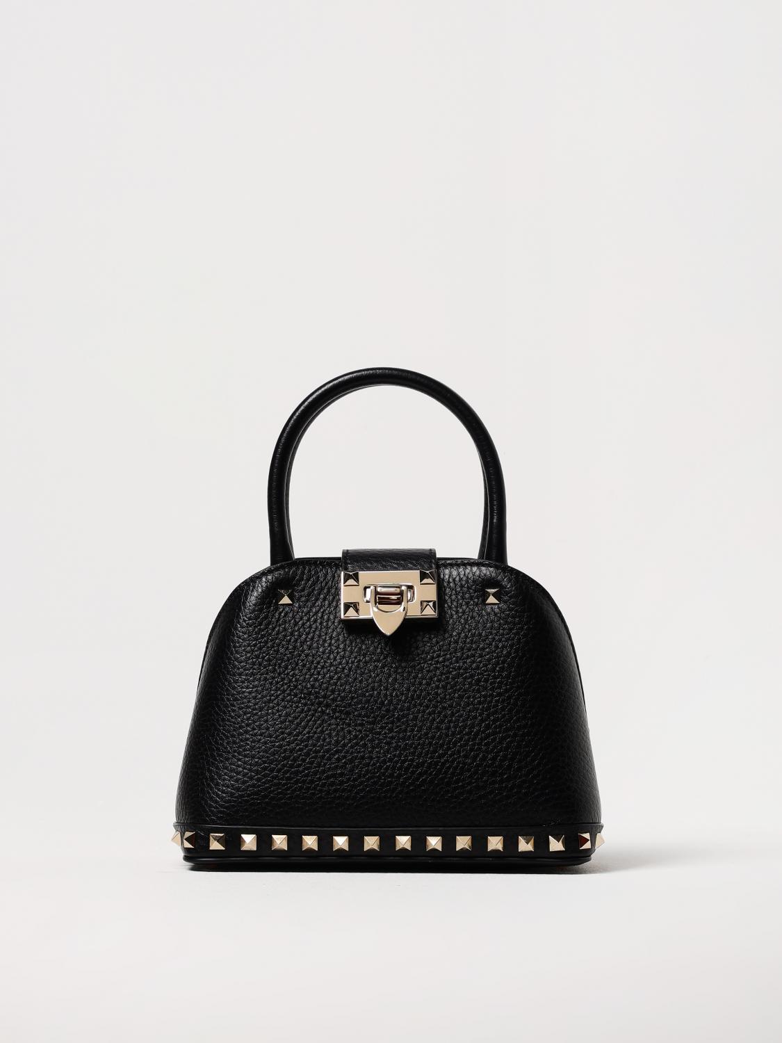 Valentino Garavani Garavani Rockstud Small Handbag In Grainy Calfskin Woman Black Uni In Black