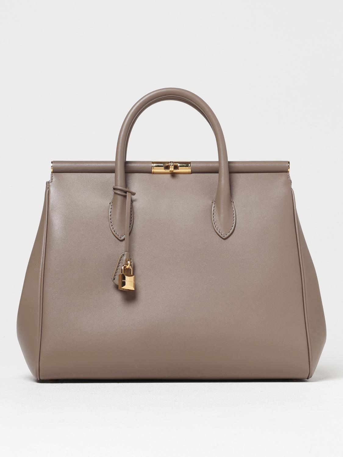Dolce & Gabbana Xl Marlene Day Shoulder Bag In Grained Leather In Grey