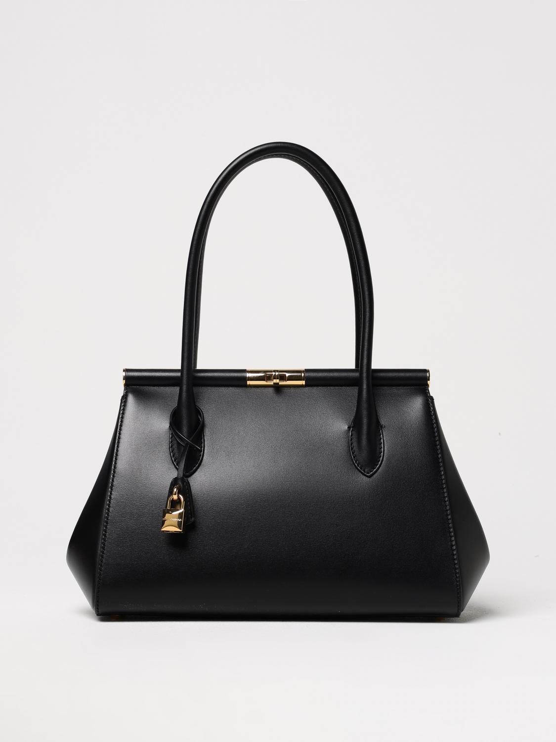 Dolce & Gabbana Black Leather Marlene Handbag In Black