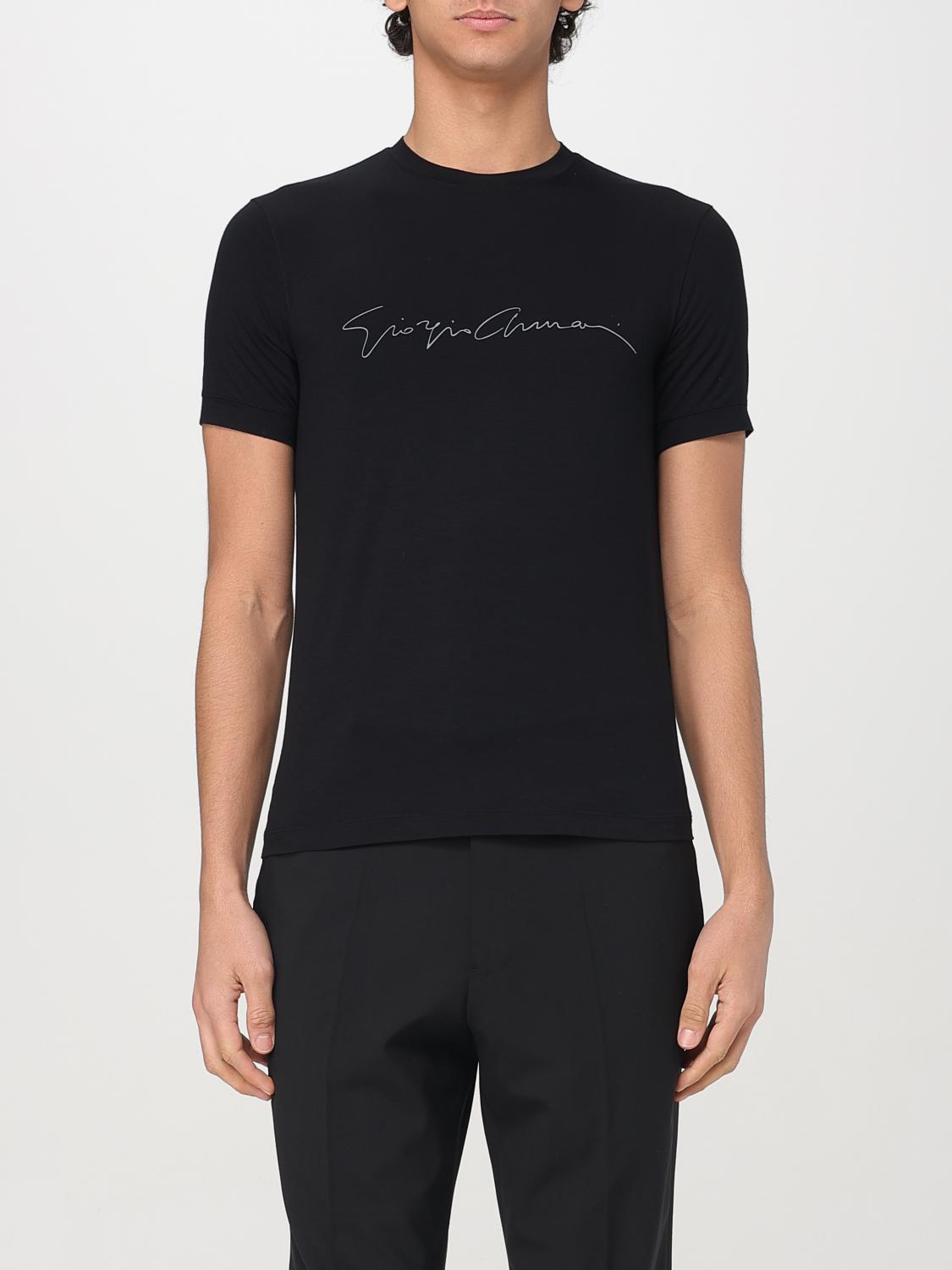 Shop Giorgio Armani T-shirt Men Color Black