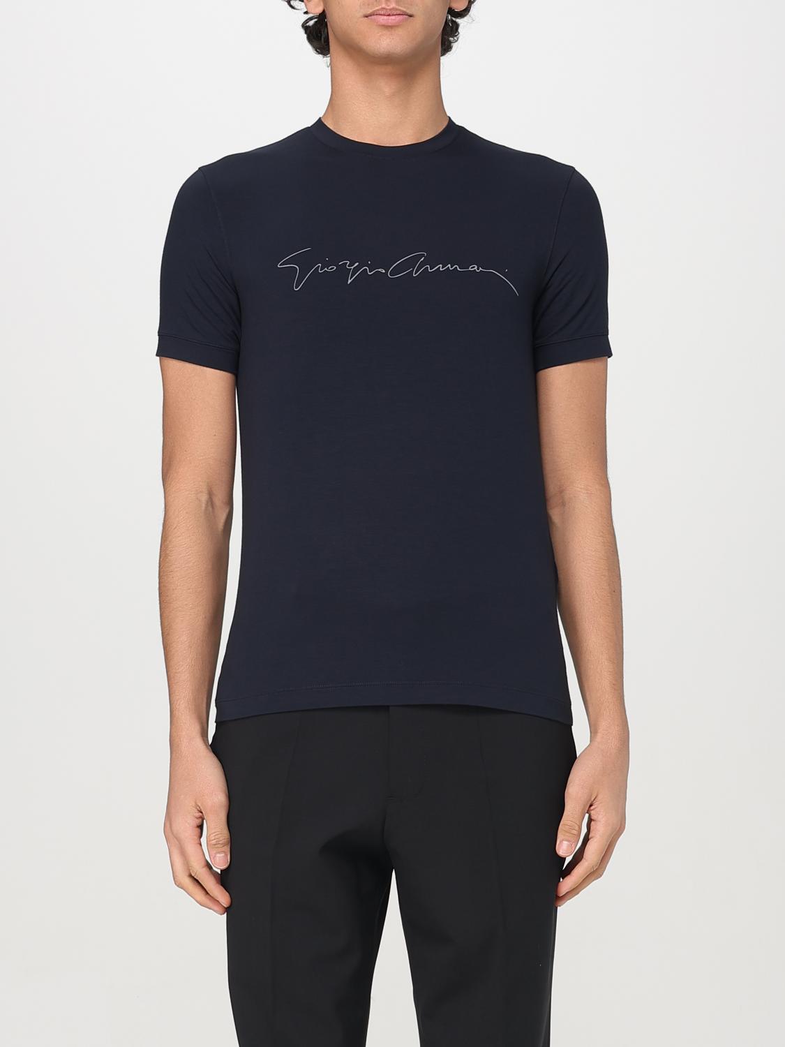 Shop Giorgio Armani T-shirt Men Color Blue