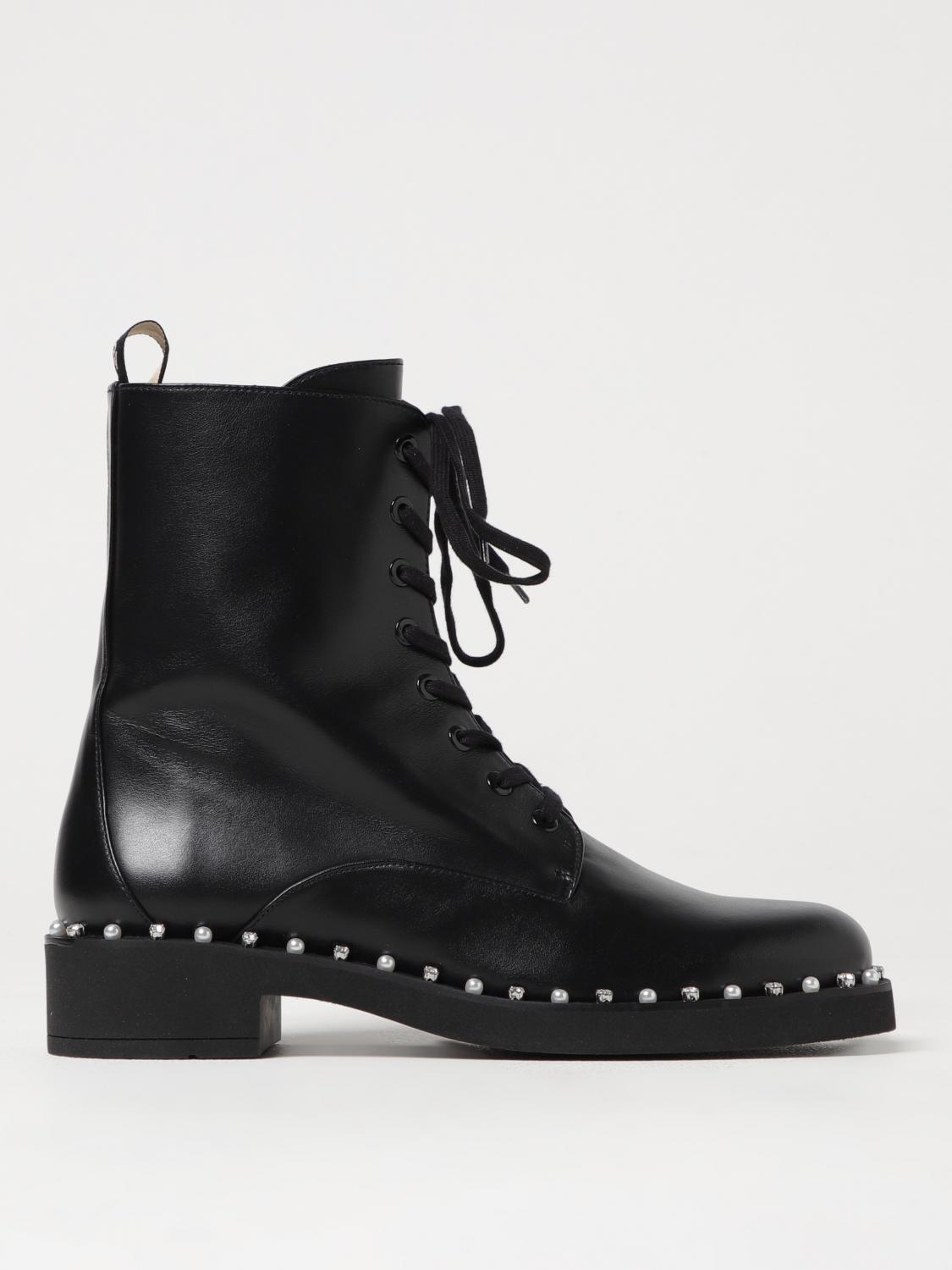 Stuart Weitzman Flat Ankle Boots Woman Color Black In Black