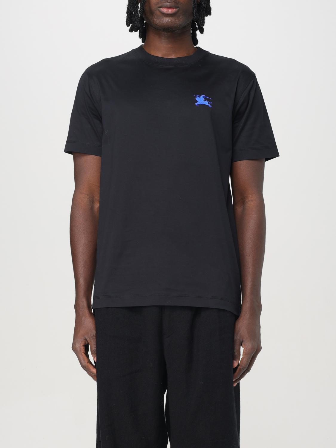 Burberry Slim Fit Essentials T-shirt With Embroidered Logo In Schwarz