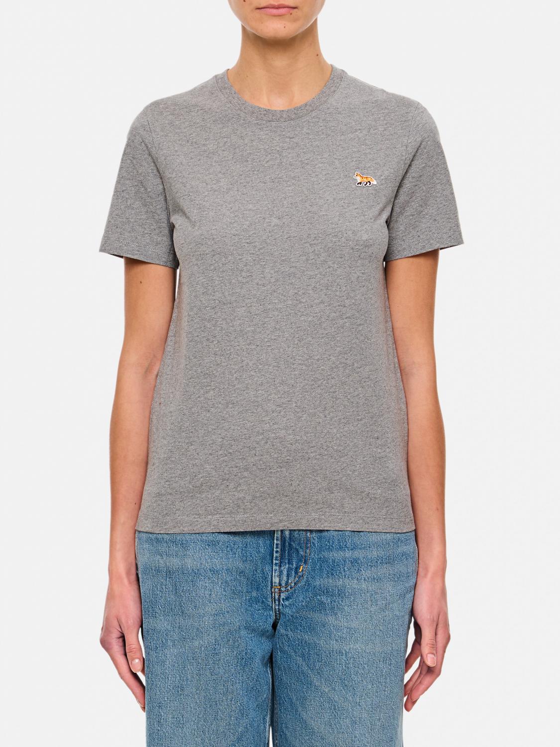 Shop Maison Kitsuné T-shirt Woman Color Grey