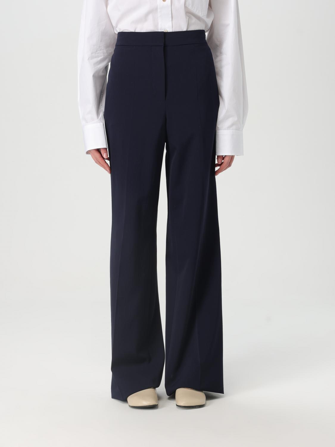 Stella Mccartney Straight Leg Pants In Black Wool In Black