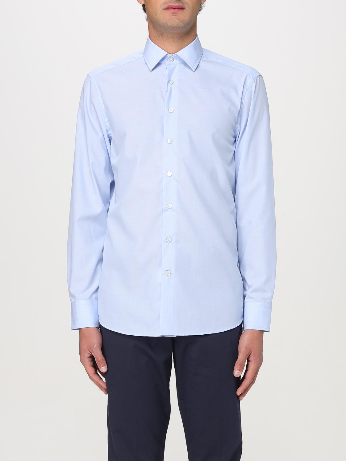 Etro Pegaso-embroidered Long-sleeved Shirt In Blue