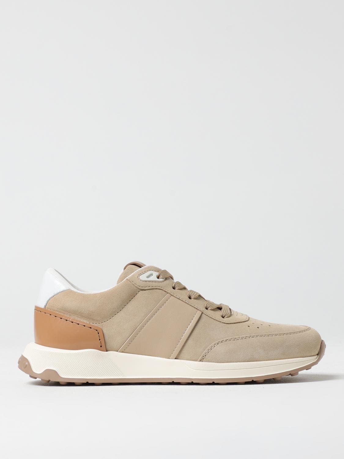 Tod's Multicolour Leather And Fabric Sneakers In Beige