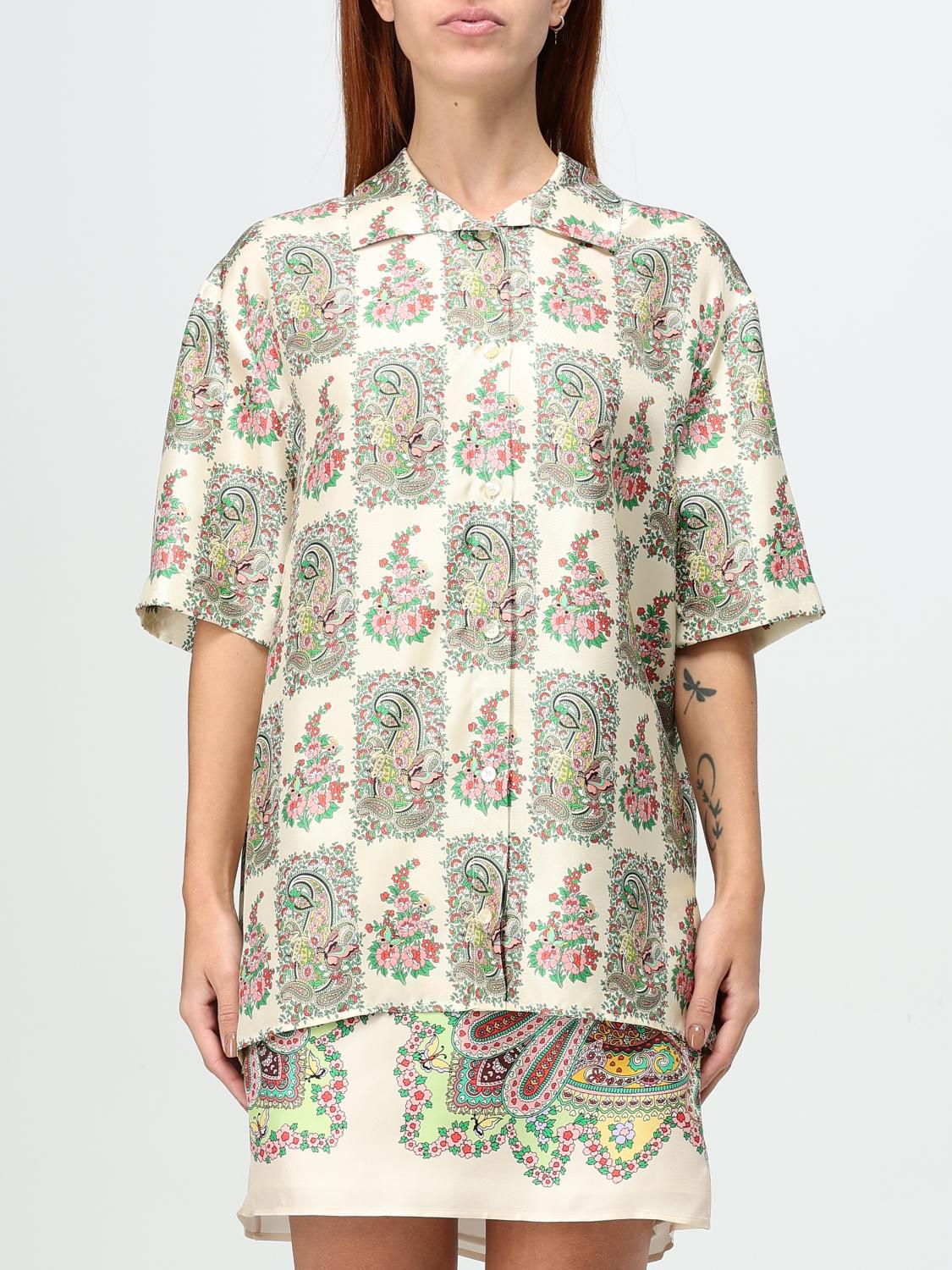 Etro Floral-print Shirt In Weiss