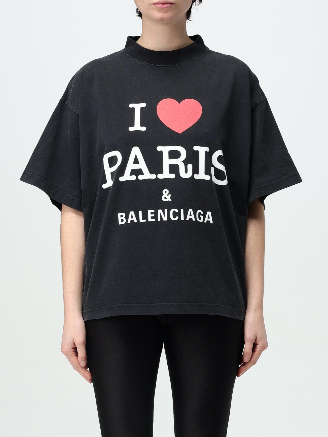 Shop Balenciaga T-shirt Woman Color Black In Schwarz