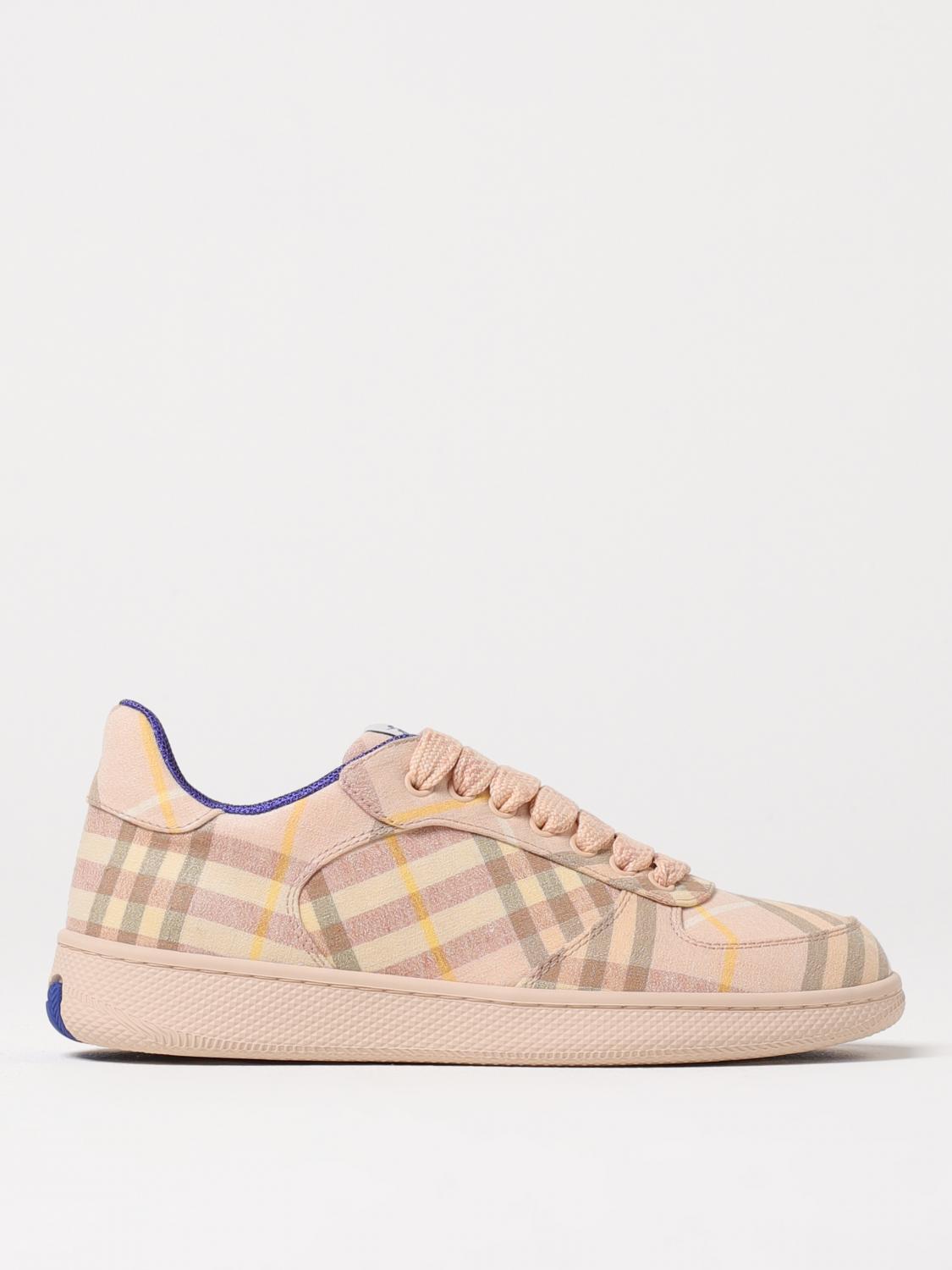Burberry Light Terrace Sneakers Checkered Pattern In Beige