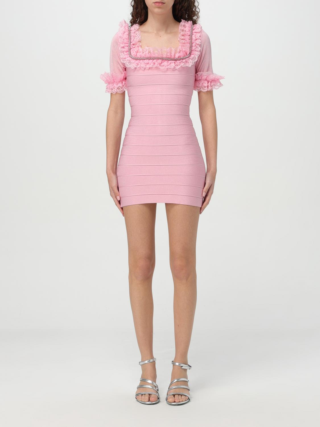 Self-portrait X Christopher Kane Embellished Lace-trimmed Mini Dress In Pink