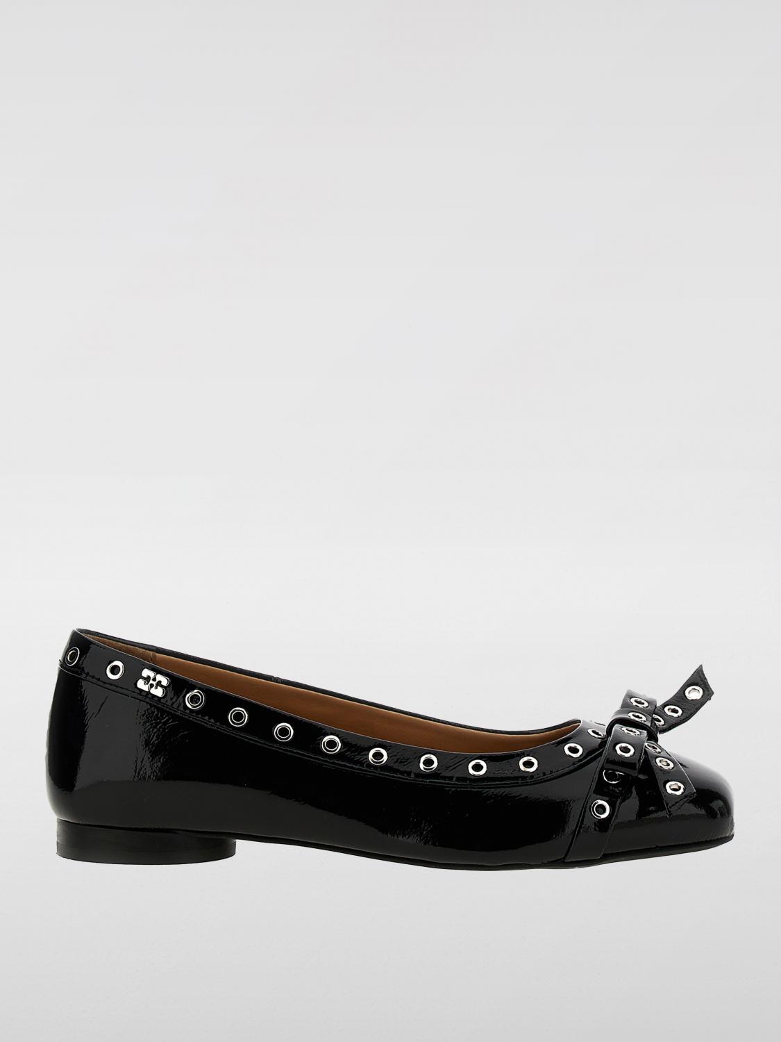 Ganni Ballerina With Bow In Black