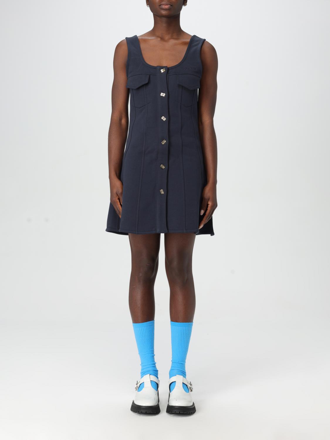 Ganni Women Mini Dress In Blue