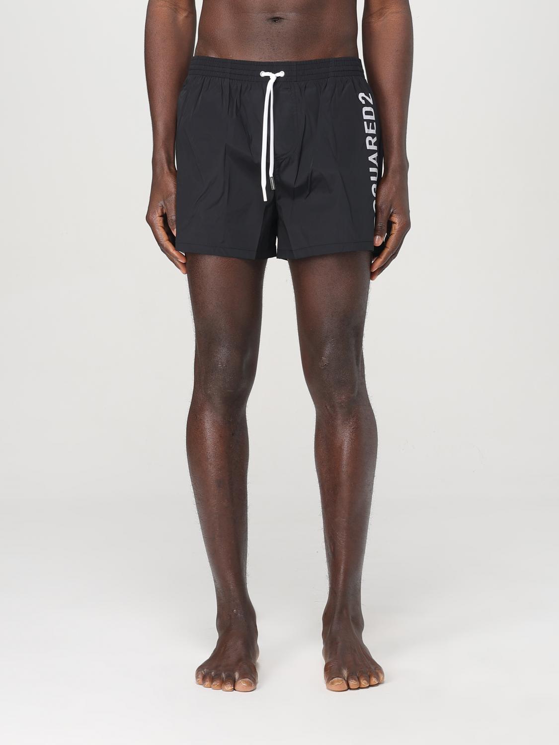 Dsquared2 Medium And Long Boxer Swimsuit In Black