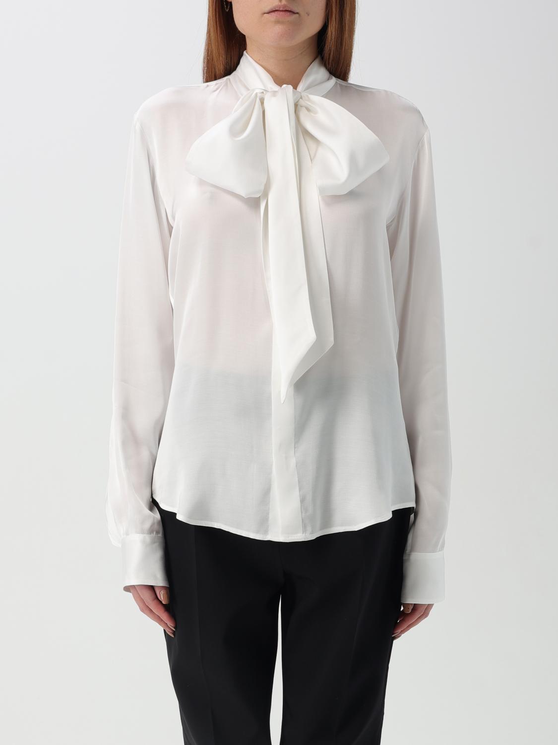 Dsquared2 'paris Bow' High Neck Shirt In White