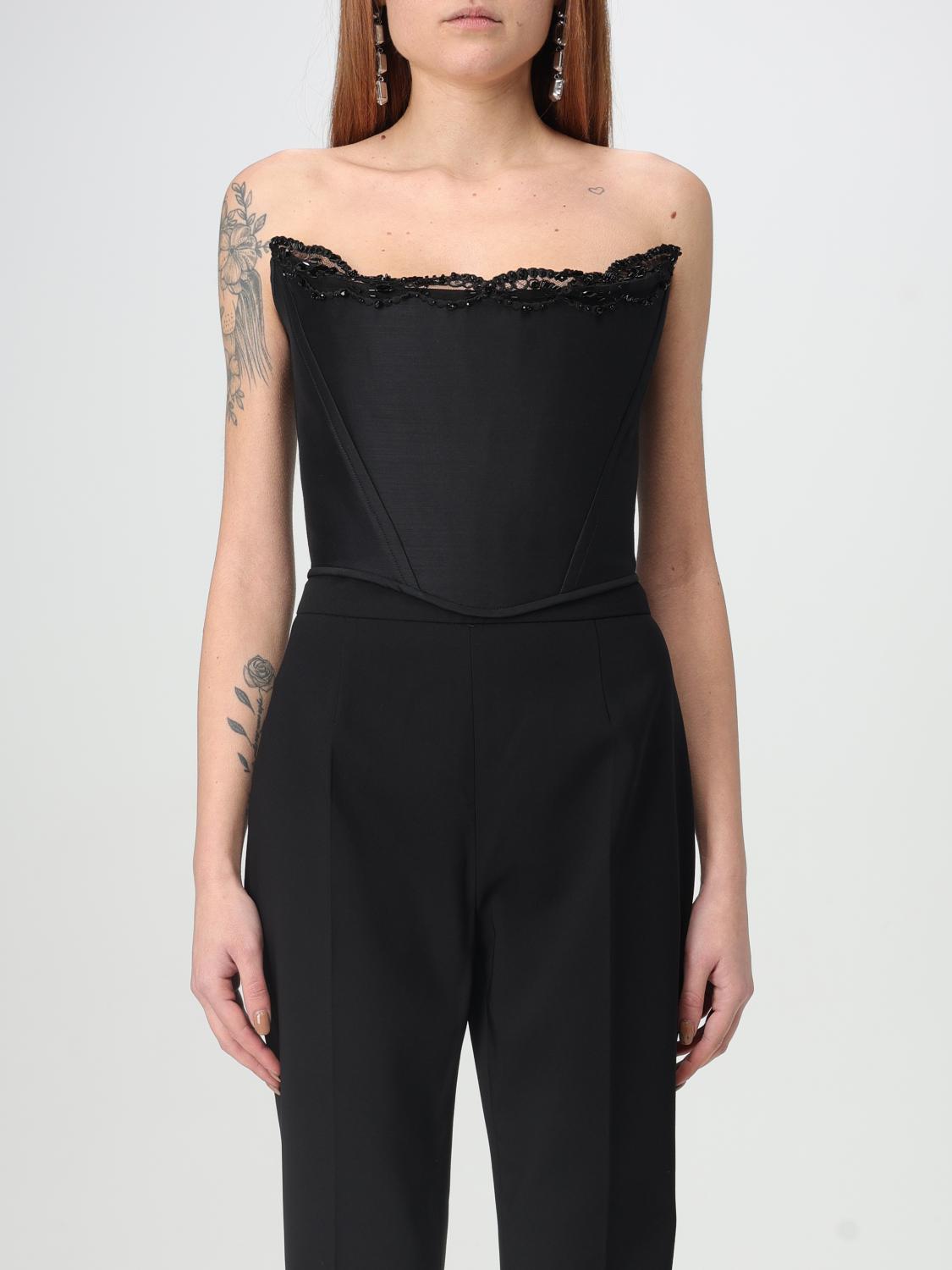 Dsquared2 "parisian Corset" Strapless Top In Black