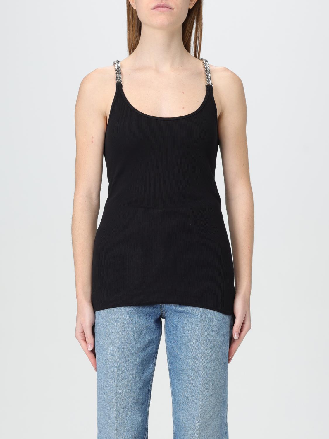 Stella Mccartney Sleeveless Top With Chain-link Detailing In Schwarz