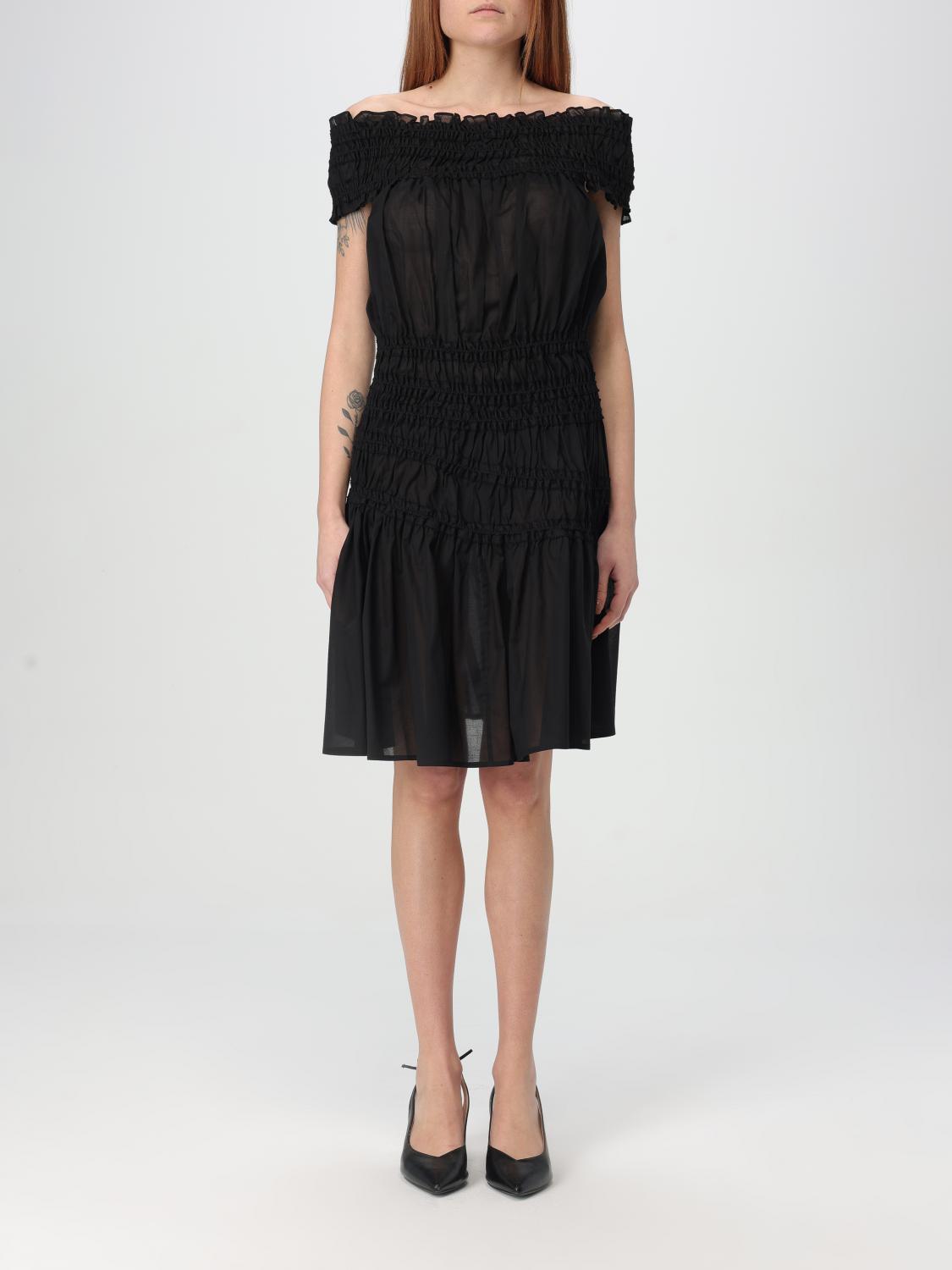 Tory Burch Off-shoulder Smocked Mini Dress In Black