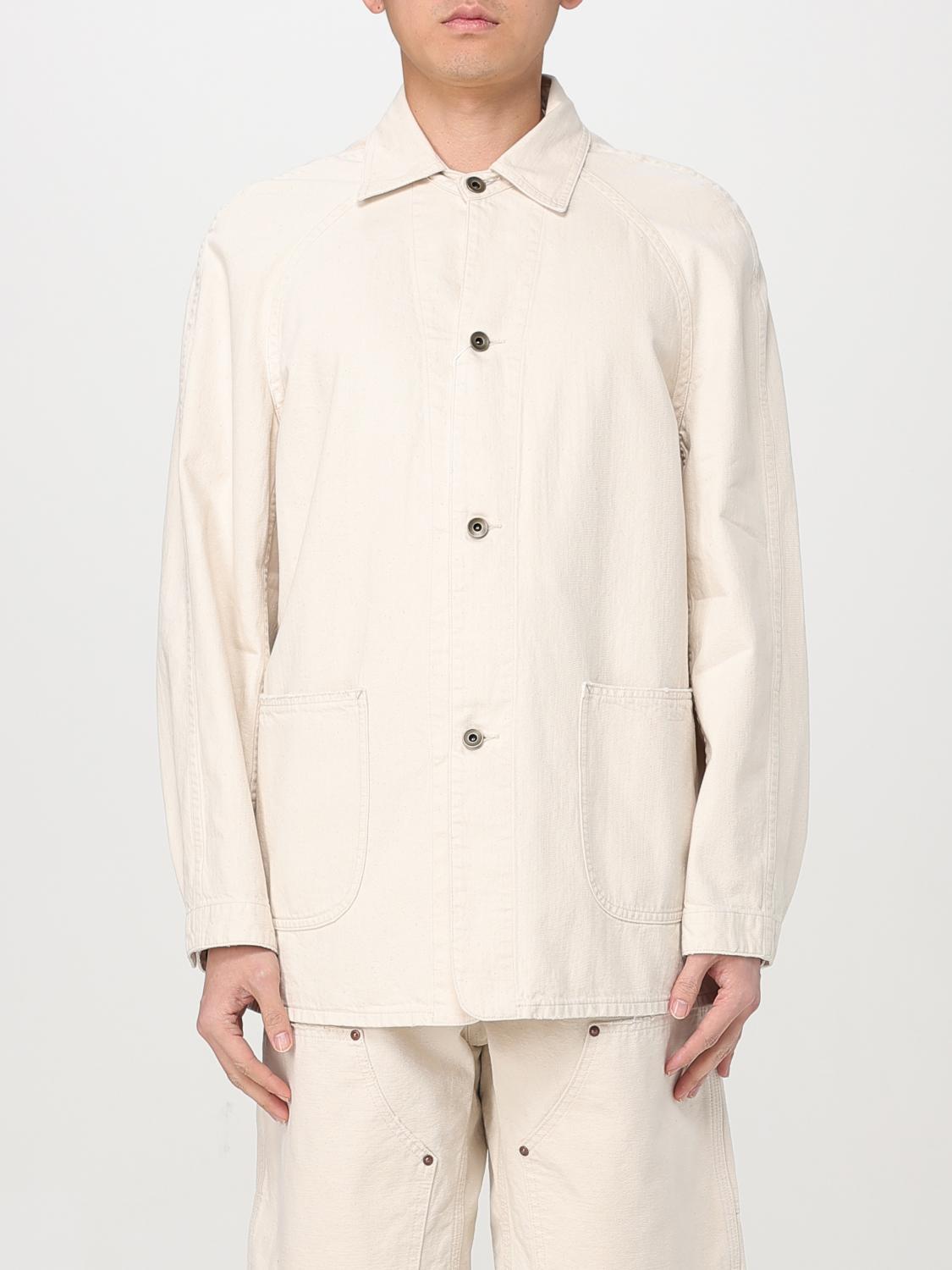 Maison Margiela Collared Jacket With Front Pockets And Long Sleeves In Beige
