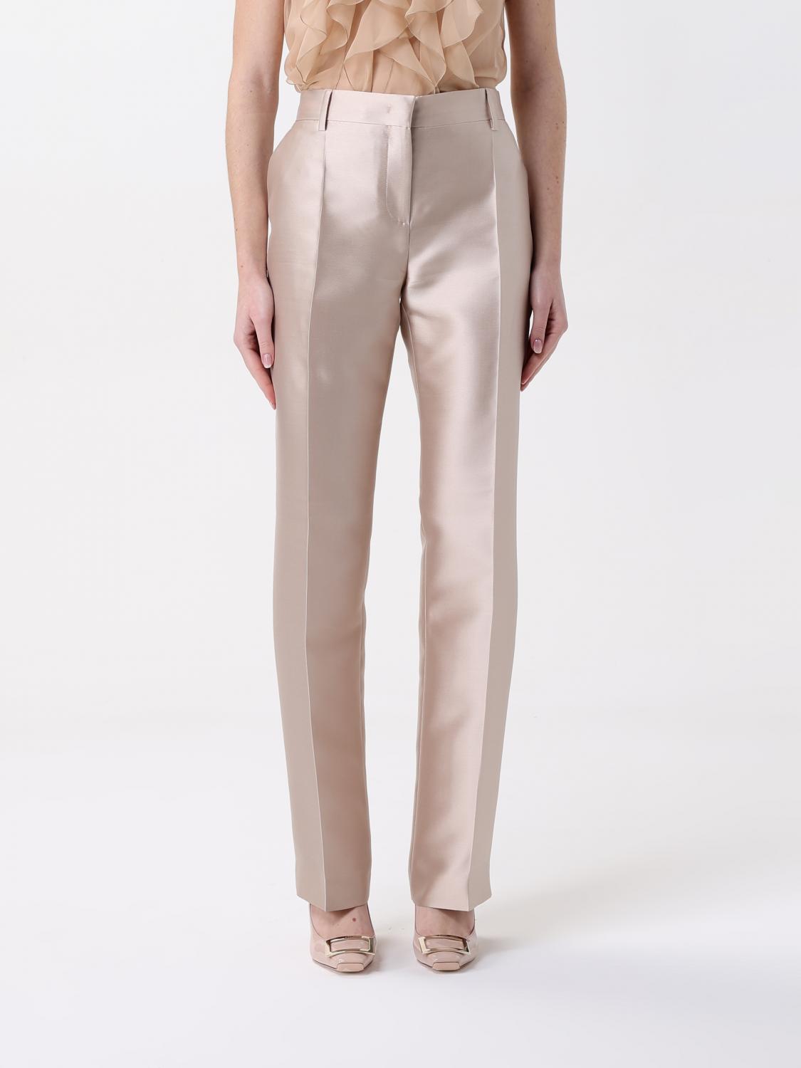 Alberta Ferretti Pants Woman Color Ivory In Ivory