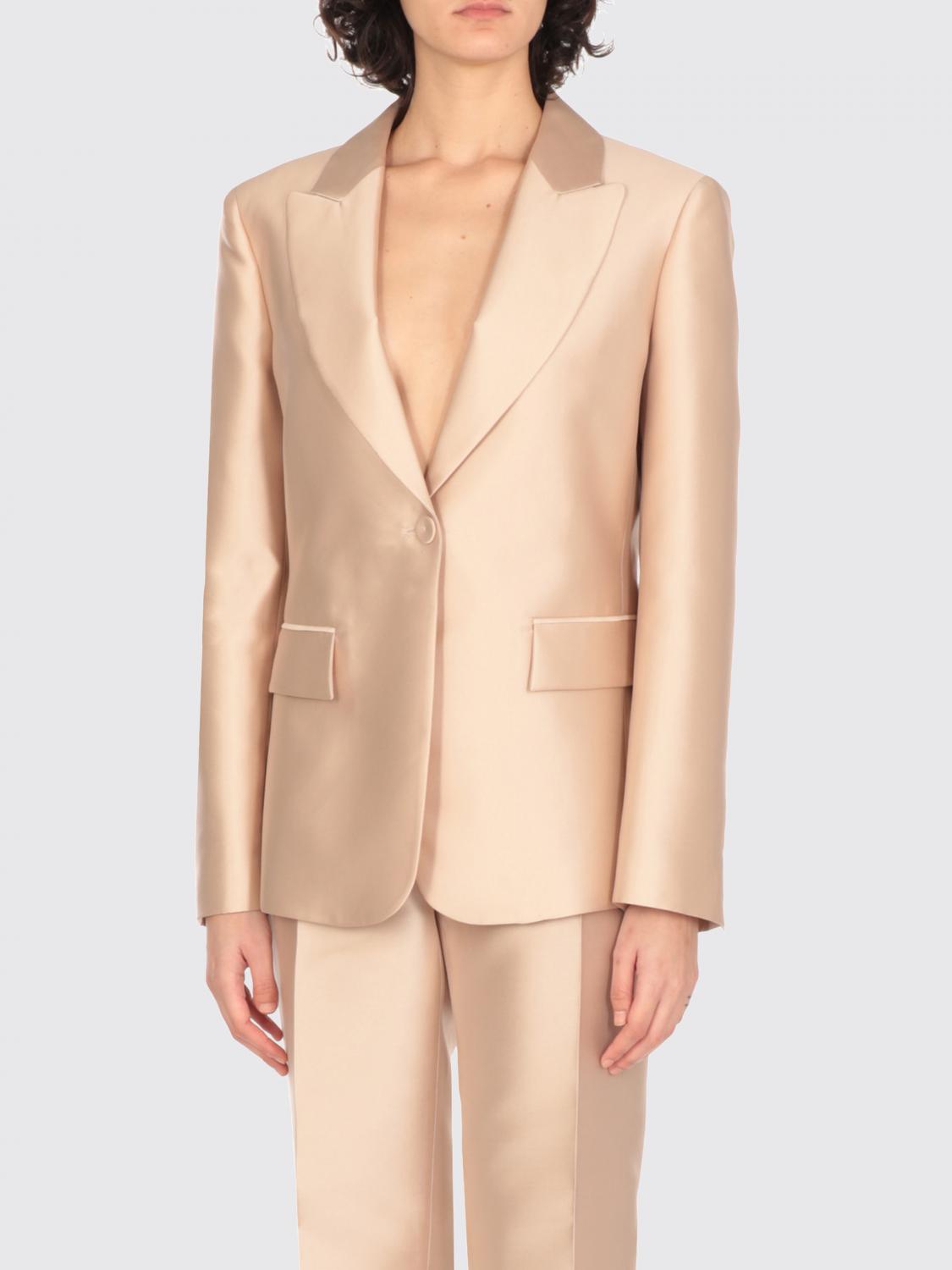 Shop Alberta Ferretti Blazer Woman Color Ivory