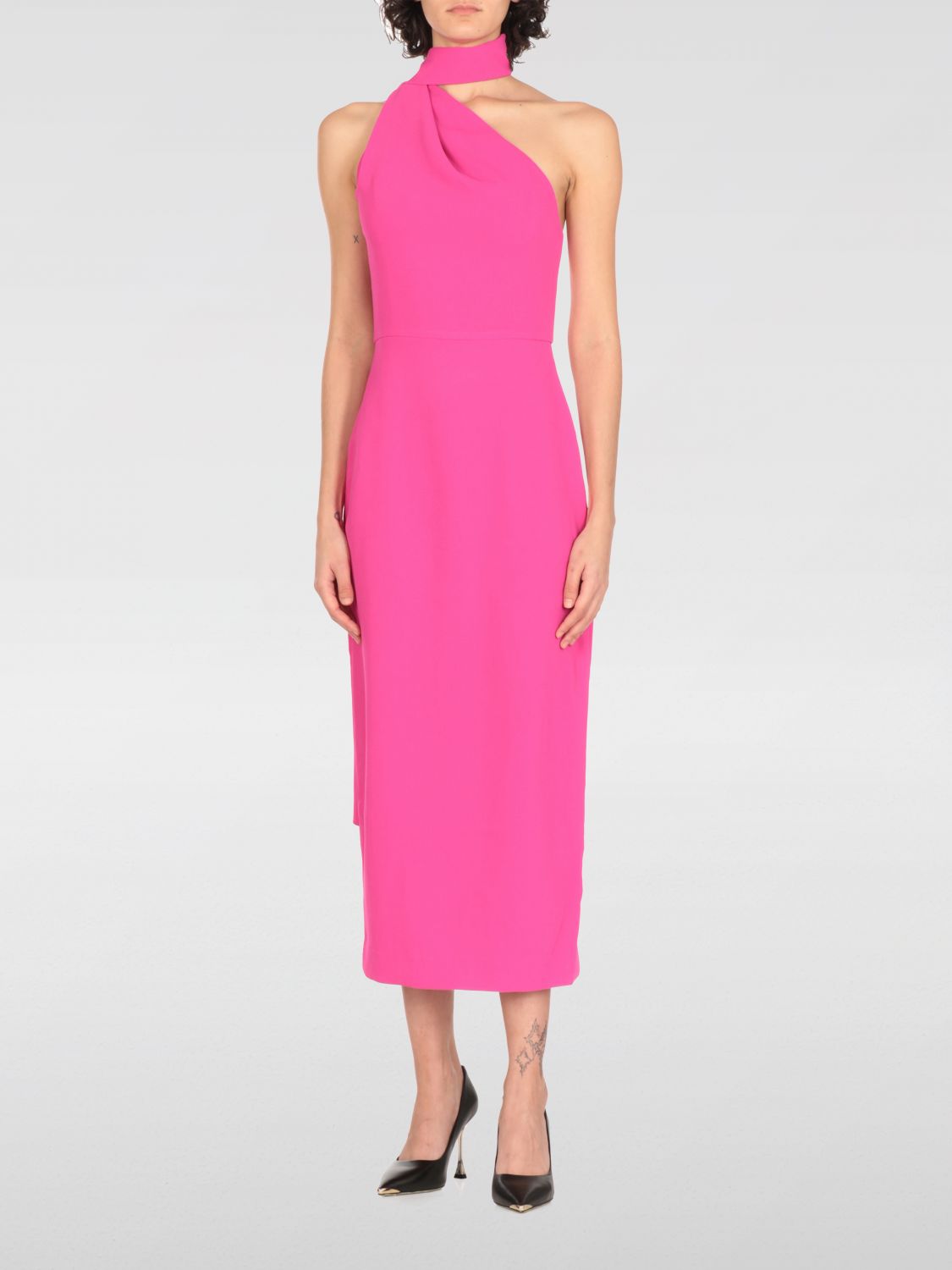Solace London The Demi One-shoulder Maxi Dress In Pink