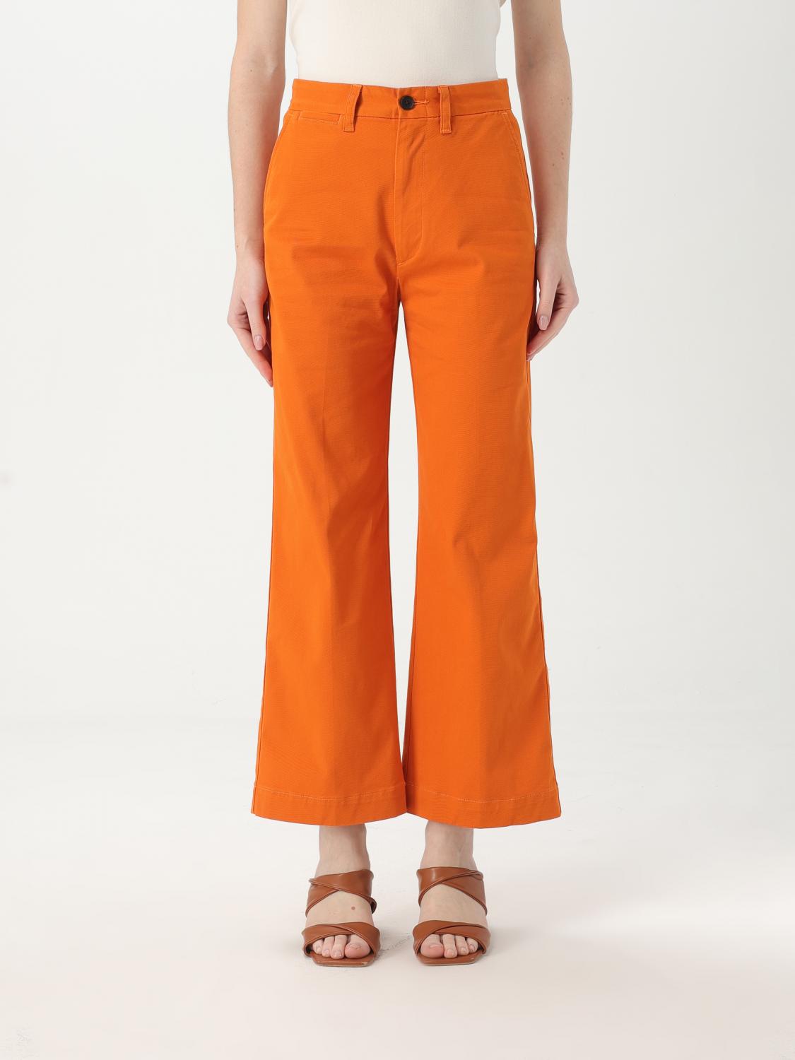 Polo Ralph Lauren Wide Leg Orange Trousers In Orange
