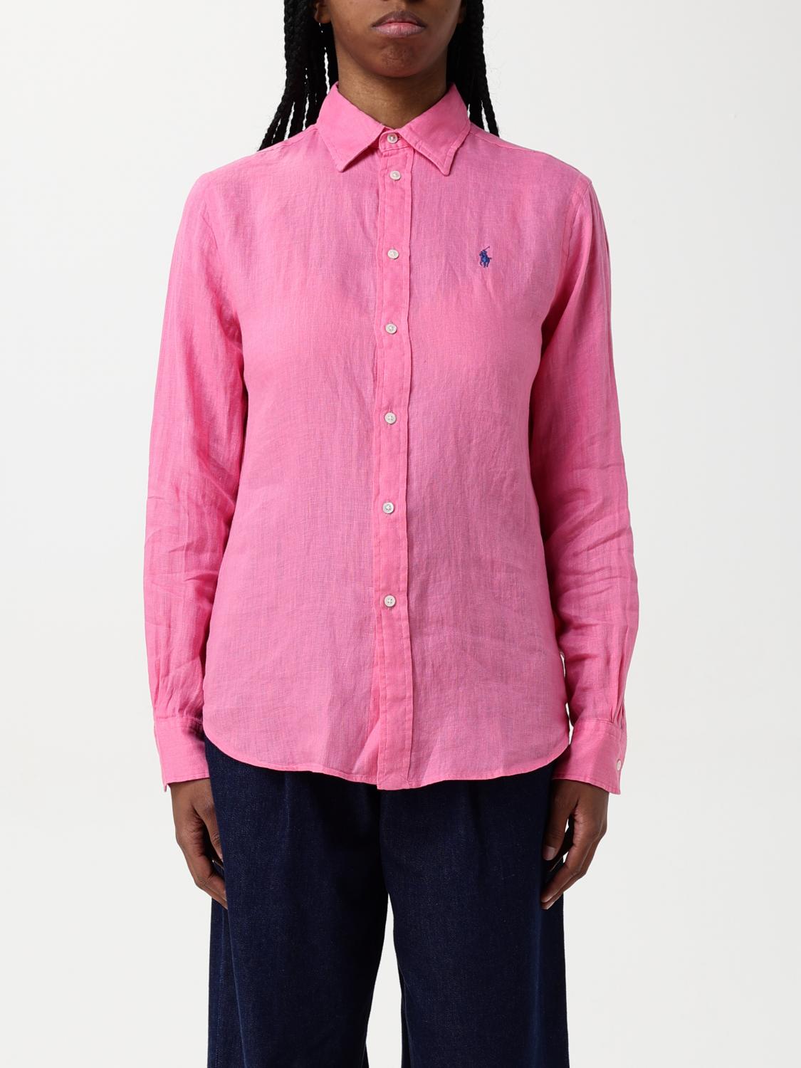 Shop Polo Ralph Lauren Shirt Woman Color Fuchsia