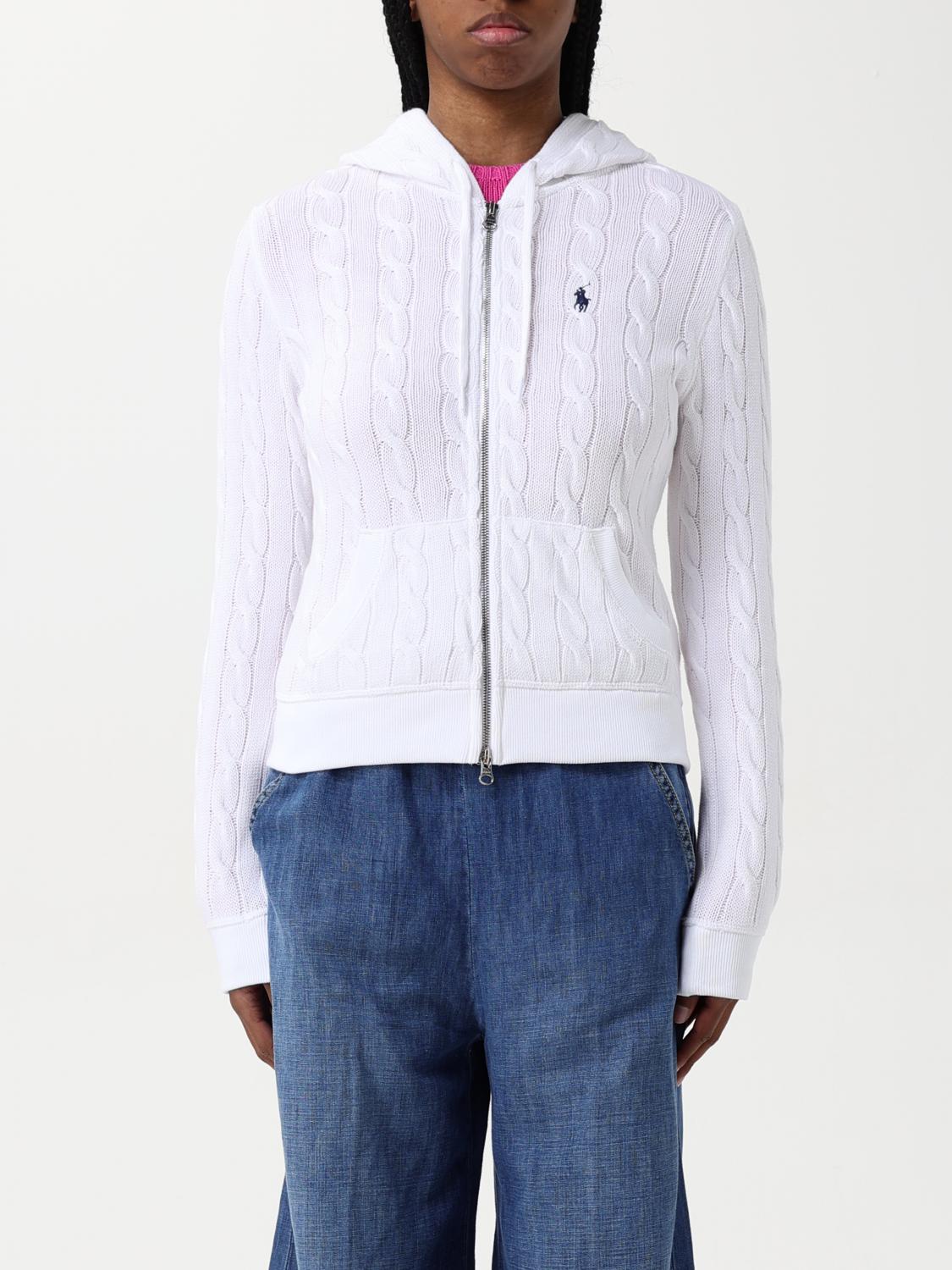 Shop Polo Ralph Lauren Sweatshirt Woman Color White In Weiss