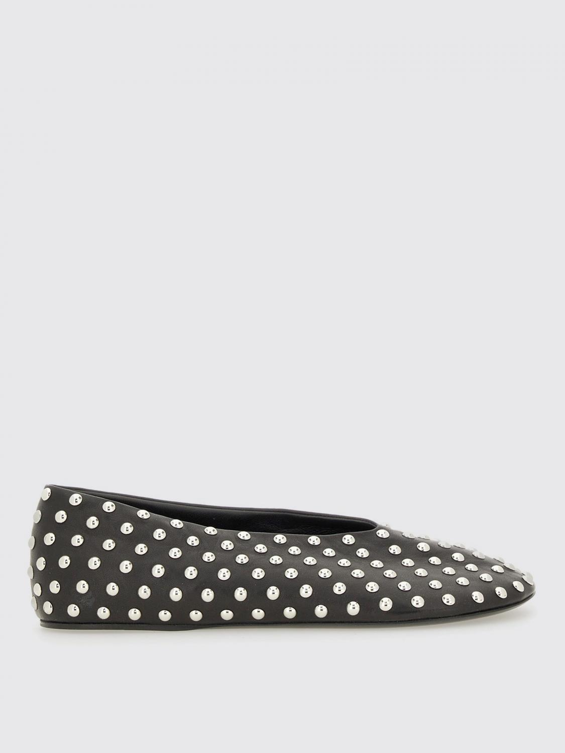 Jil Sander Black Ballet Flats With All-over Stud
