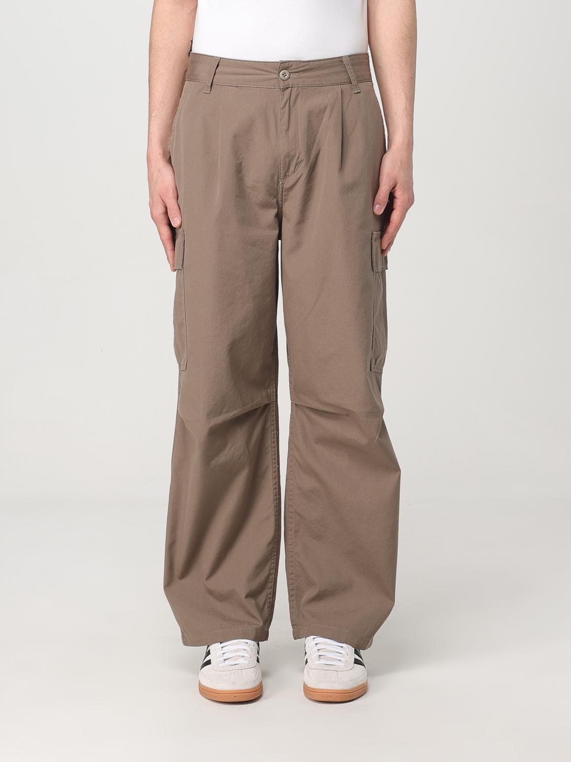 Carhartt Utility Trousers With Belt Loops And Cargo Pockets In Beige