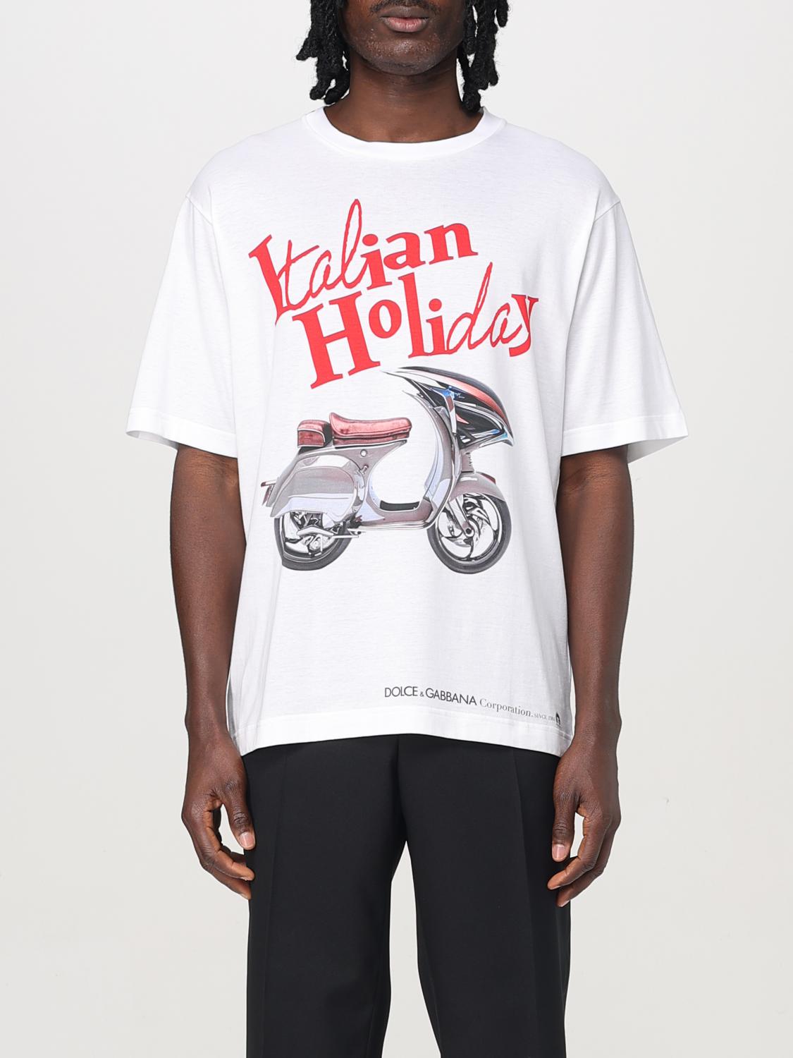 Dolce & Gabbana Cotton T-shirt With Vespa Print In White