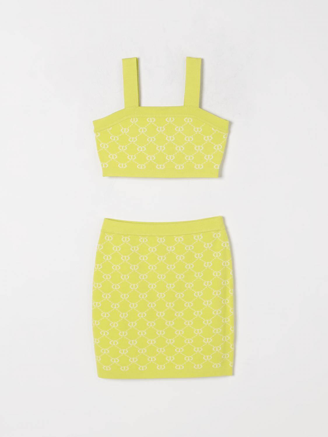 Twinset Logo-intarsia Skirt Set In Yellow