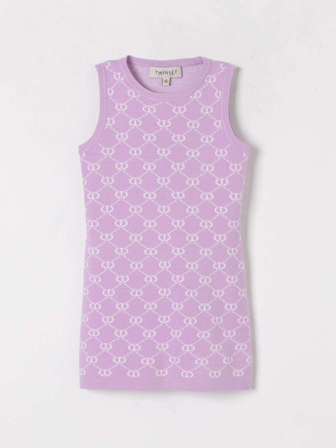 Twinset Dress Kids Color Violet In Violet