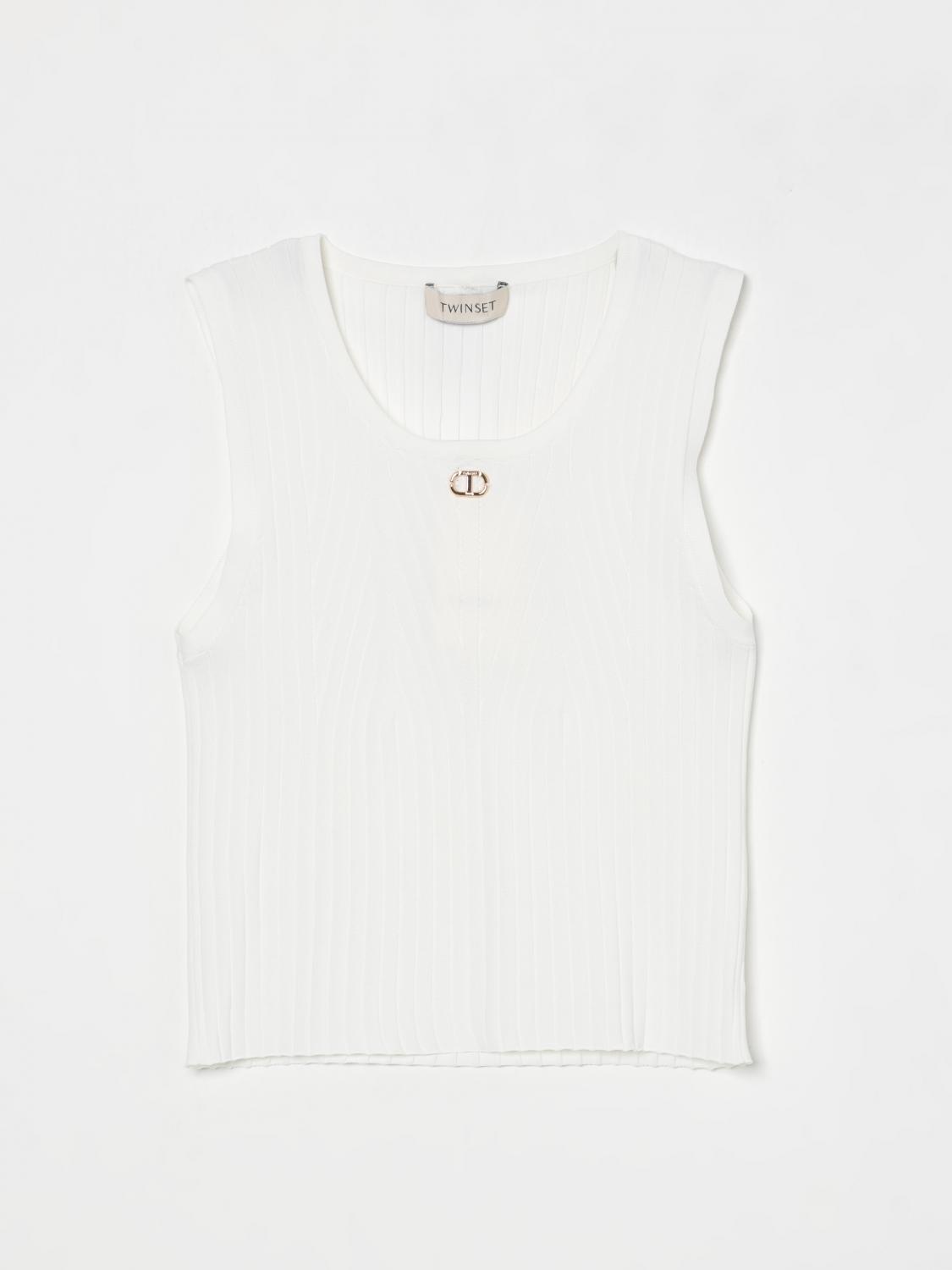 Twinset Ribbed Tank Top In White