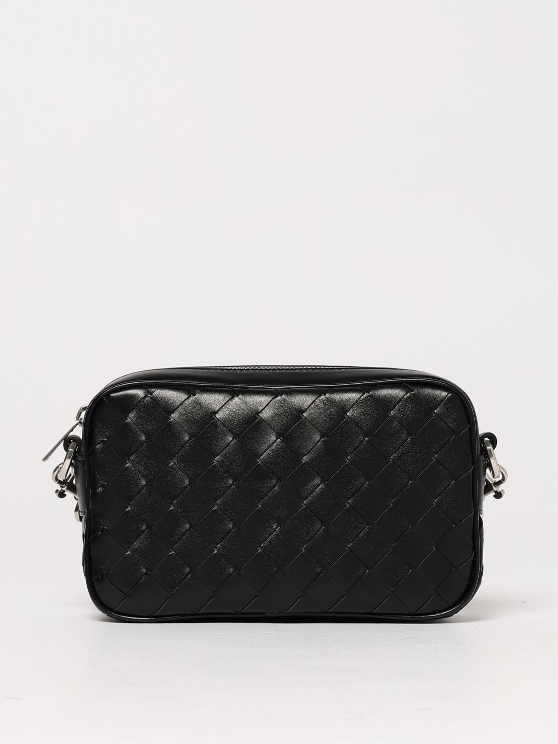 Bottega Veneta Leather Camera Mini Shoulder Bag In Black