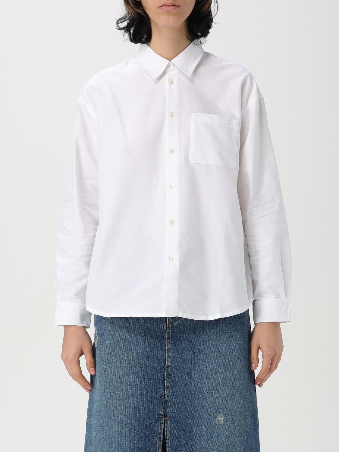 Apc Boyfriend Shirt With Logo In White