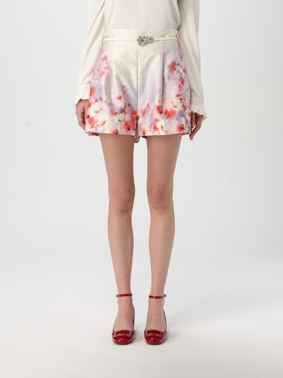 Zimmermann Crush Belted Floral-print Silk And Cotton-blend Twill Shorts In Yellow Cream