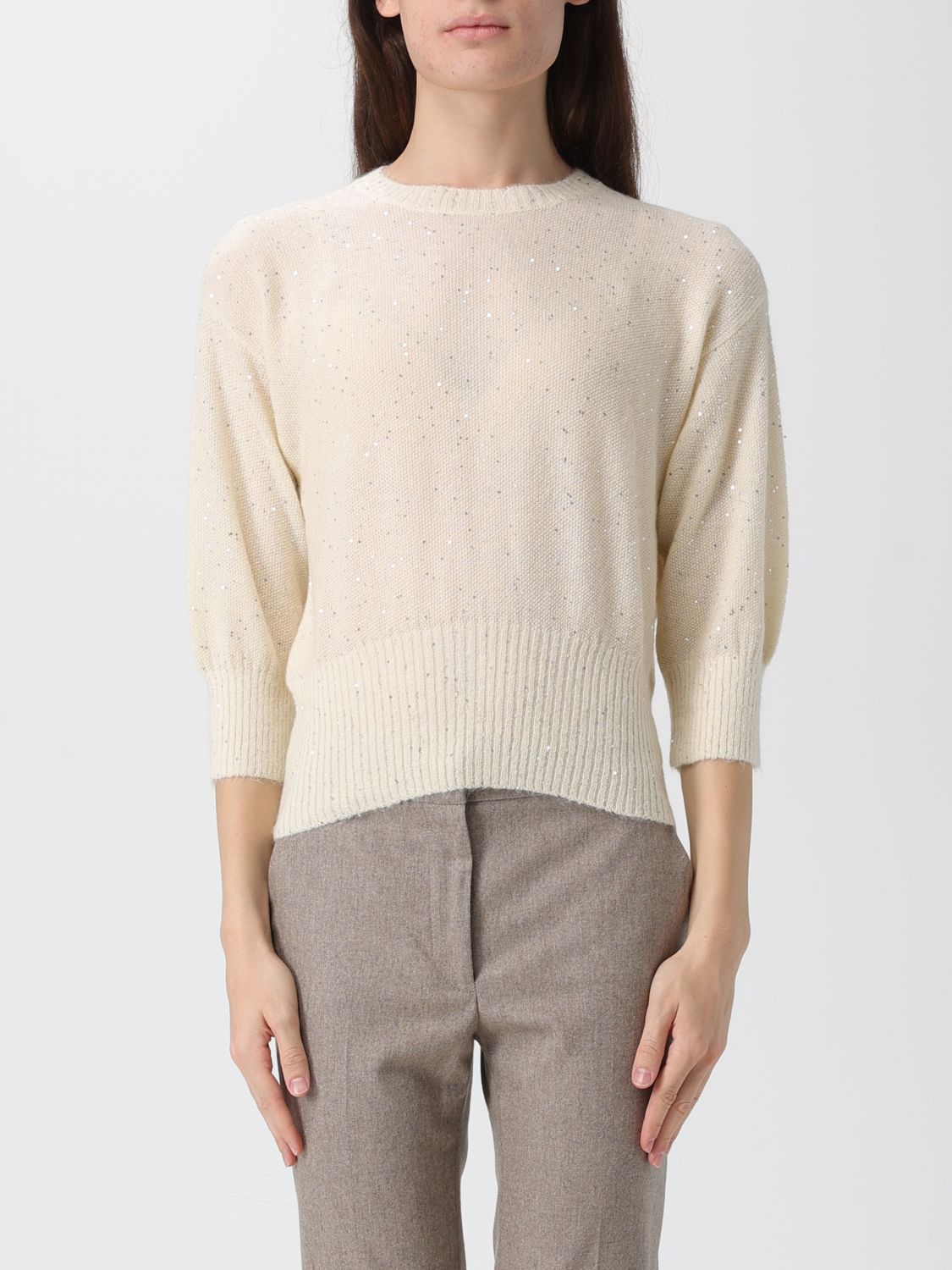Fabiana Filippi Sweater  Woman Color Mastic In White