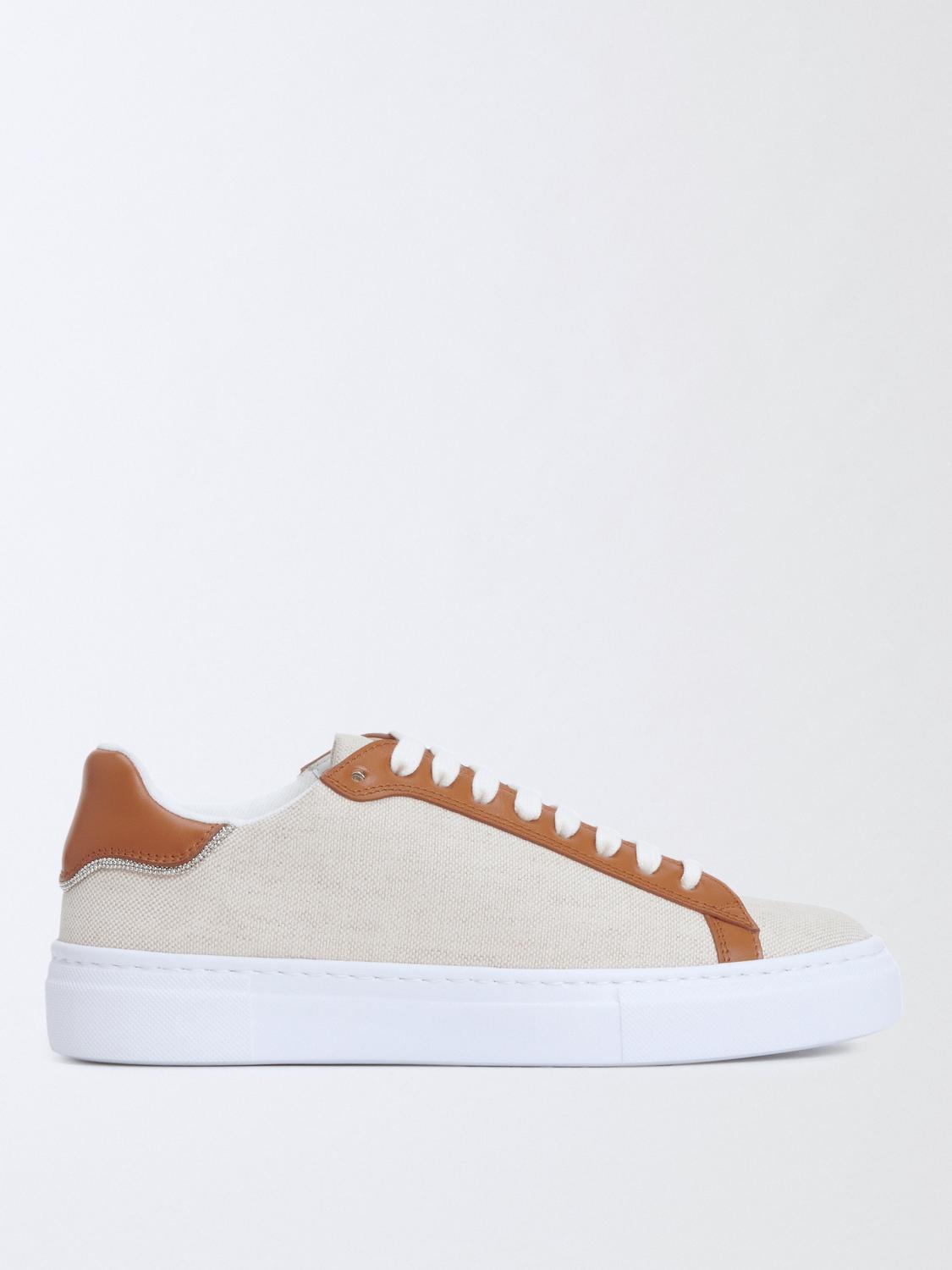 Fabiana Filippi Low Top Sneakers With Contrast Heel Tab In Leather