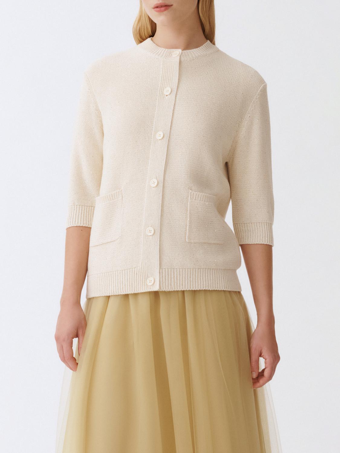 Fabiana Filippi Three-quarter-sleeved Cardigan In White