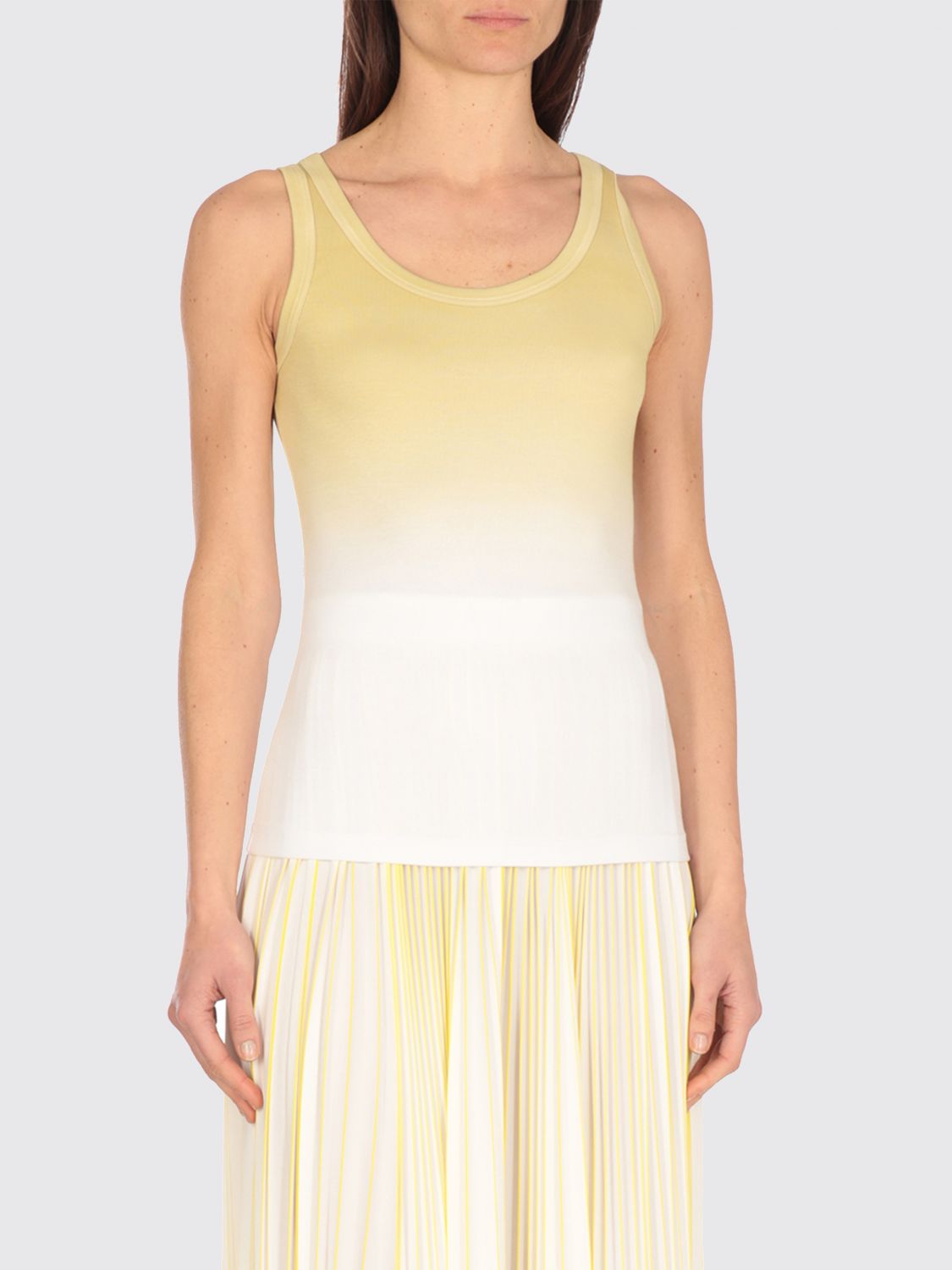 Fabiana Filippi Gradient Effet Ribbed Tank Top In Yellow