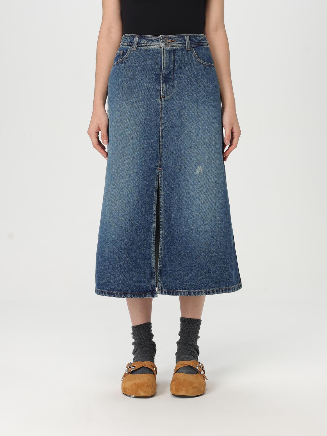 Apc 'georgia Denim Midi Skirt In In Blue