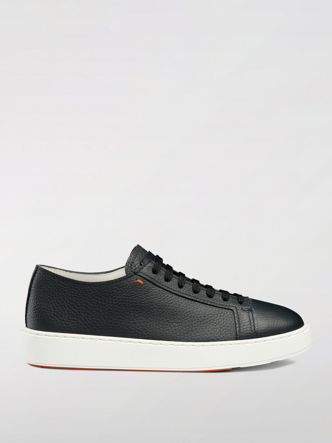 Santoni Sneaker Made Of Tumbled Leather In Burgundy