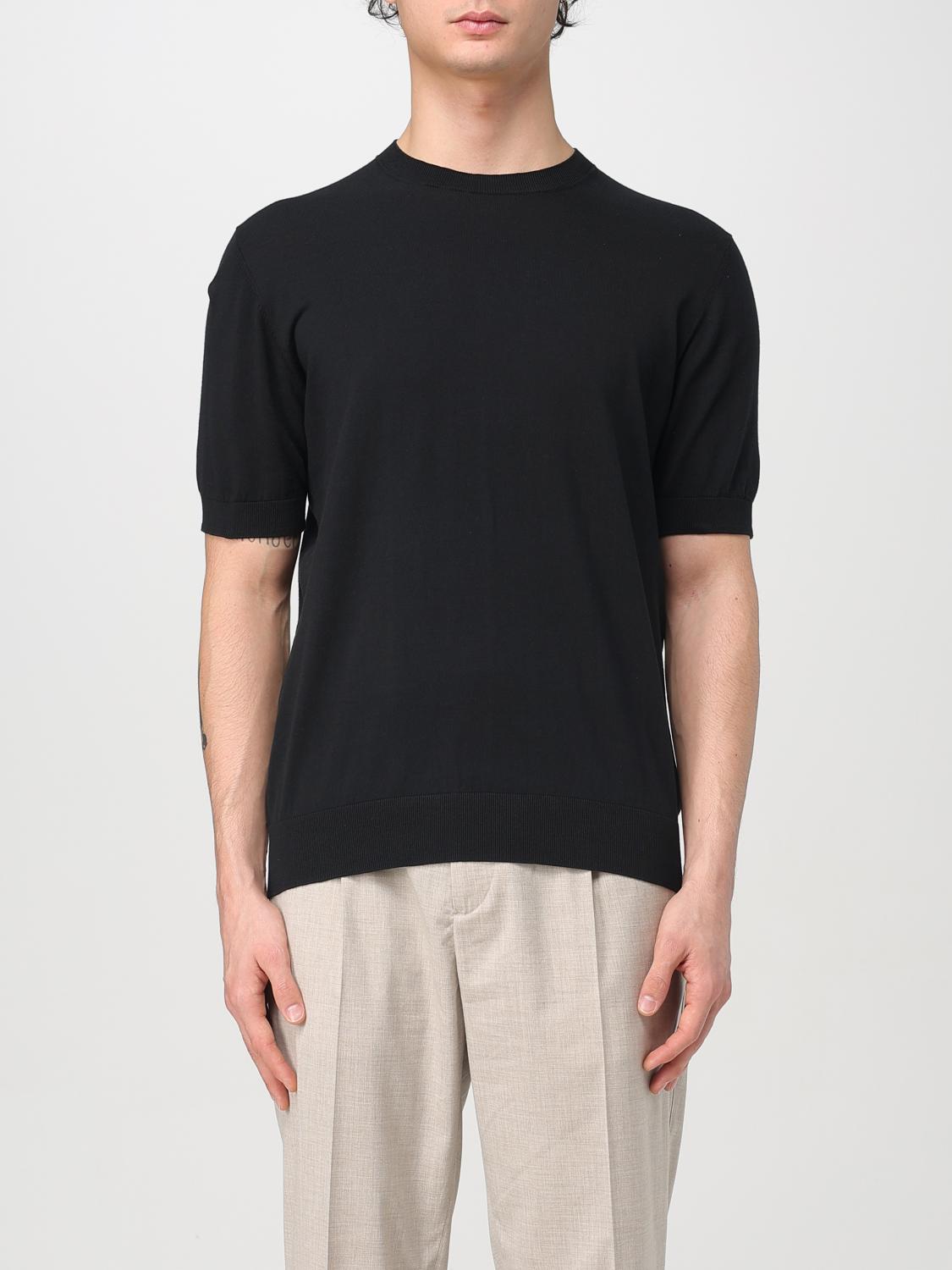 Paolo Pecora T-shirt In Maglia Di Lino E Cotone In Black