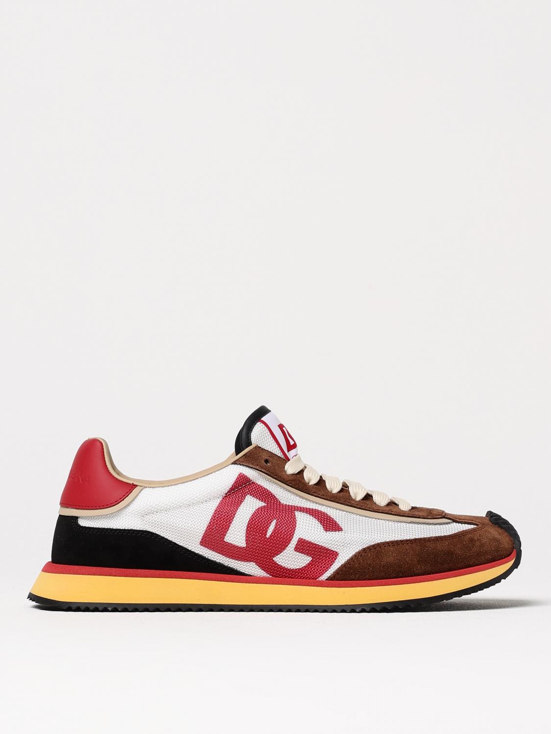 Dolce & Gabbana Mesh And Suede Dg Cushion Sneakers In White