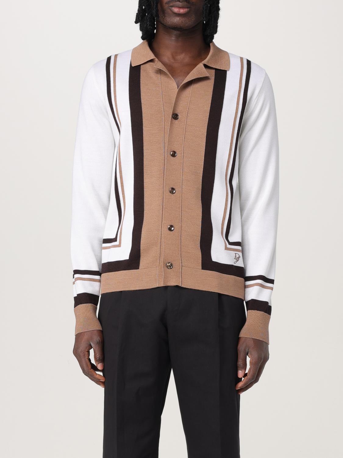 Dolce & Gabbana Logo Embroidery Cardigan Sweaters And Cardigans In Milk