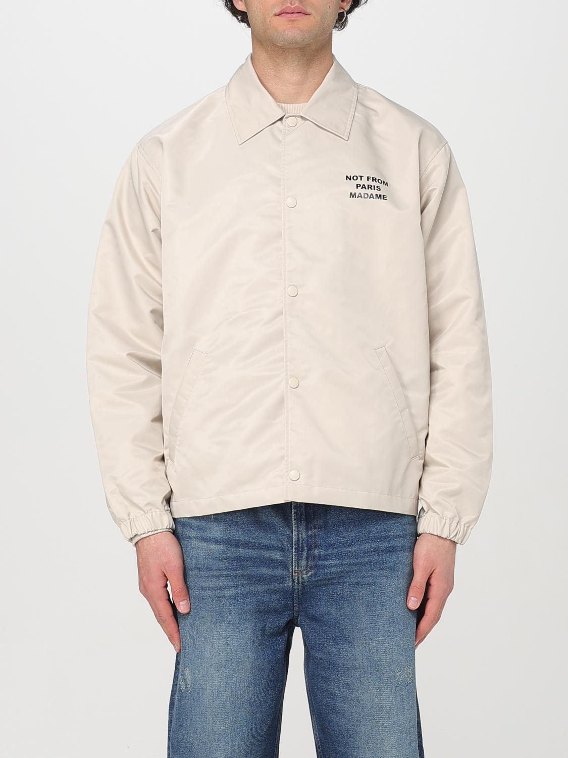 Drôle De Monsieur Beige Slogan Jacket In Beige