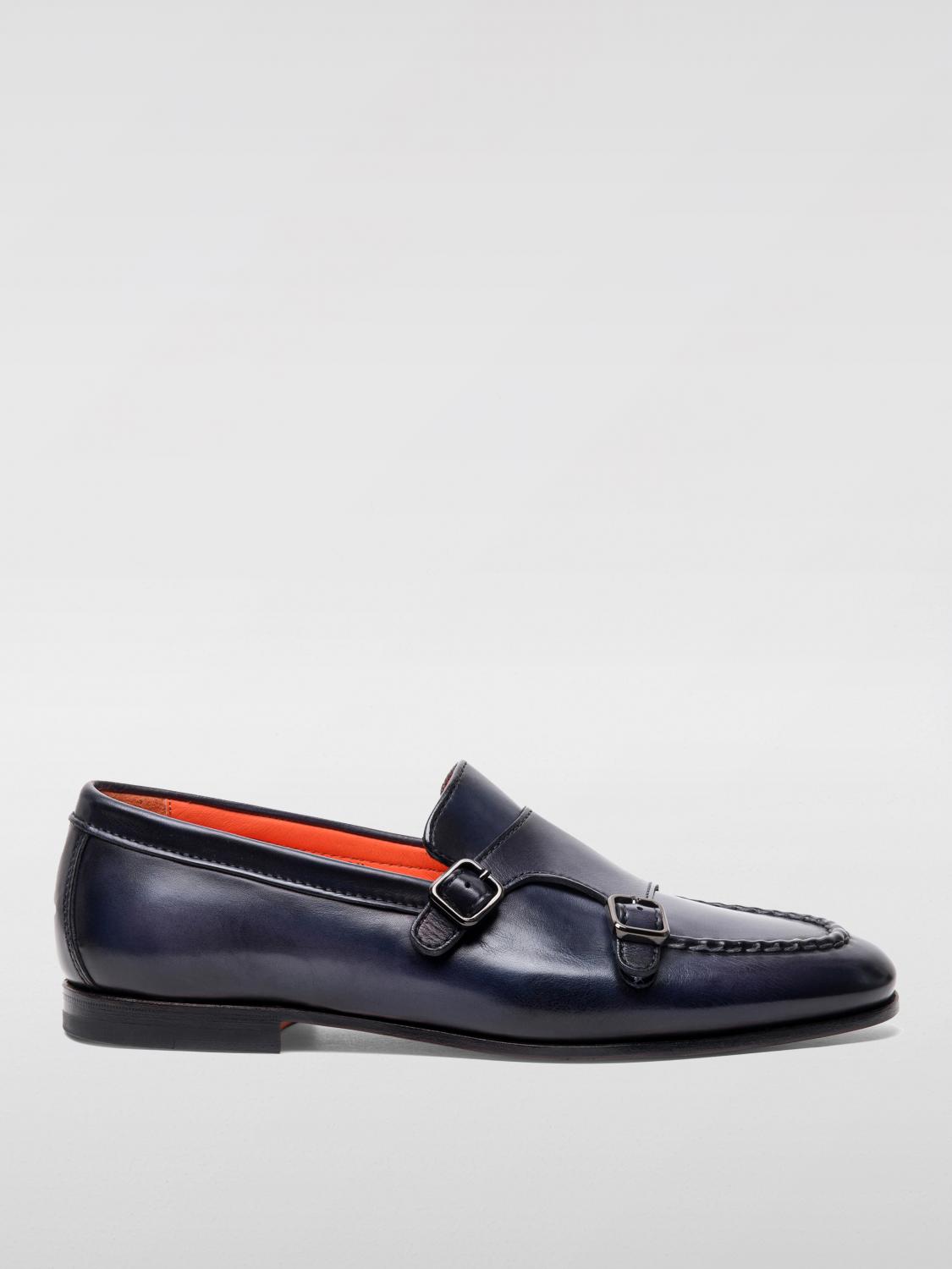 Santoni Brogue Shoes Men Color Blue In Blau