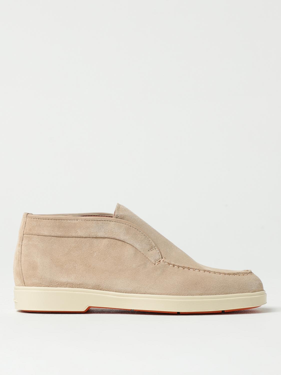 Santoni Suede Low-top Loafers Rubber Sole In Pink